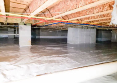 crawlspace vapor barrier installed by gilbertandson.org a foundation contractor in the virginia beach area